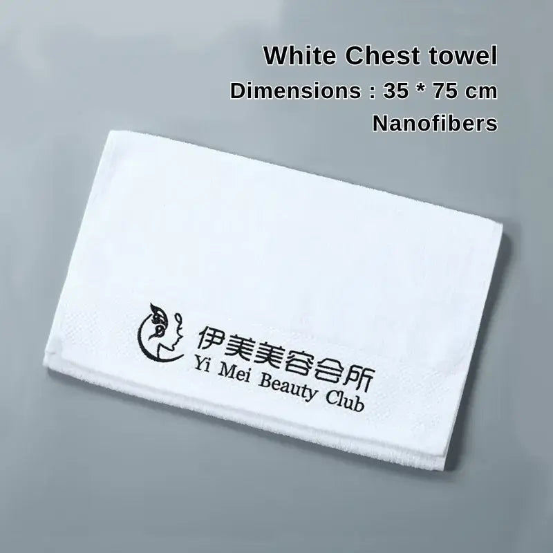 White nanofiber chest towel for beauty salon