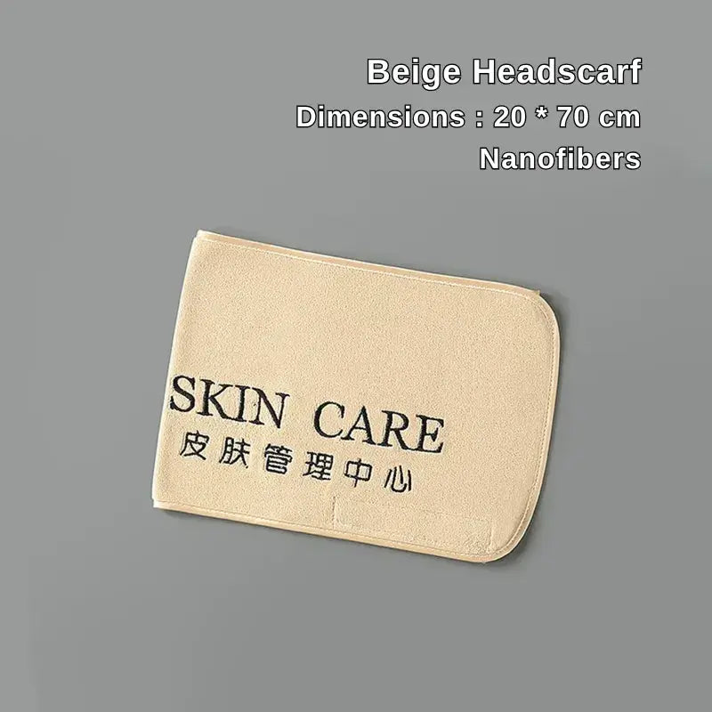 Beige nanofiber headscarf for beauty salon