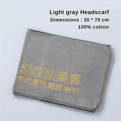 Light gray 100% cotton headscarf for beauty salon