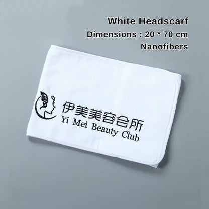 White nanofiber headscarf for beauty salon