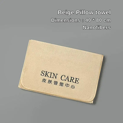  Beige nanofiber pillow towel for beauty salon