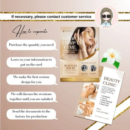 Beauty clinic flyer cooperation process: Step-by-step workflow for customizing salon/spa service flyers