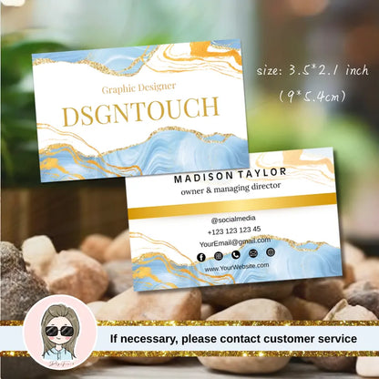 Watercolor business card design showcasing elegant accents and professional layout by Dsgntouch.