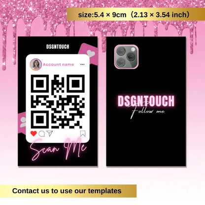 Business Card with QR Code design showcasing QR code and stylish branding from DSGNTOUCH.