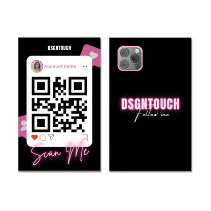 Business Card with QR Code showcasing a smartphone design and QR code for DSGNTOUCH.