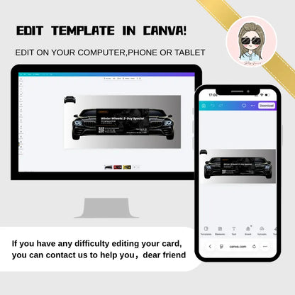 Car Die Cuts Idea – Tri-Fold Car Shape Canva Template for Auto Dealers & Car Washes | DSGNTOUCH