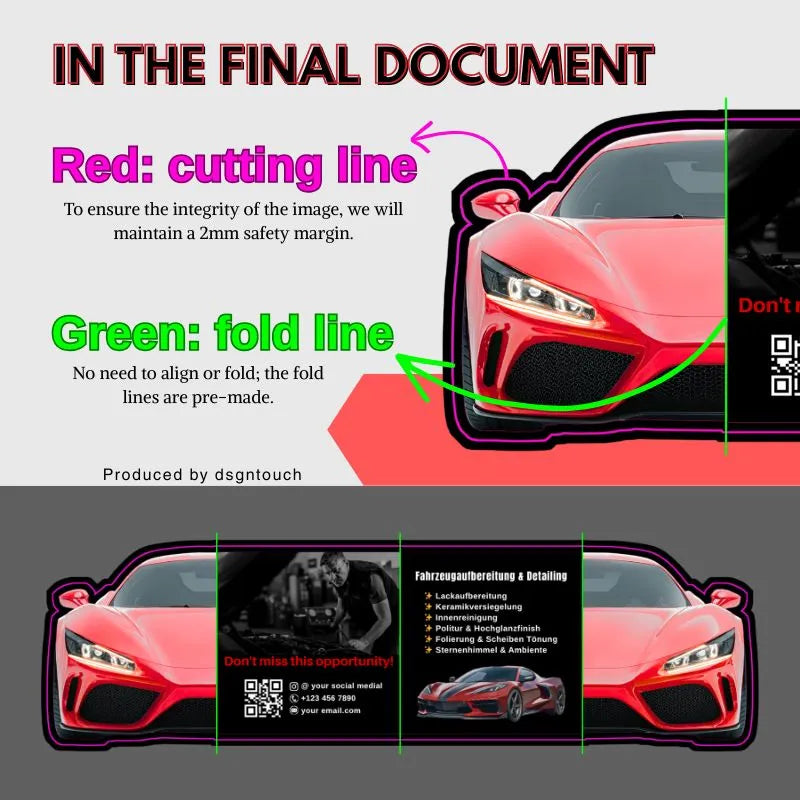 Car-Shaped Cards - Custom 3-Fold Shaped Cards | DSGNTouch