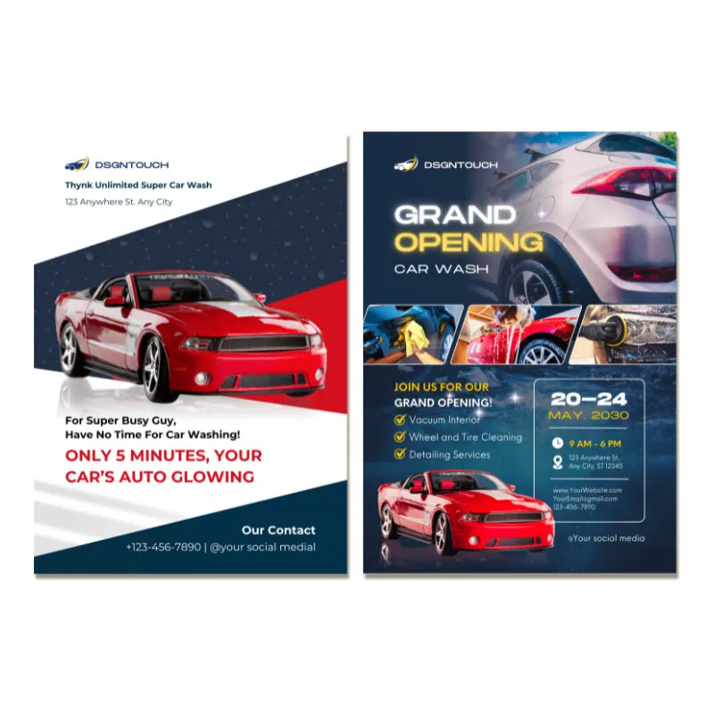 Car repair & car wash flyer cooperation process: Step-by-step workflow for customizing service flyers