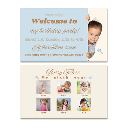 Example of a classic and elegant birthday party invitation card design for kid
