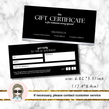 Salon Gift Card - Minimalist Black & White Design