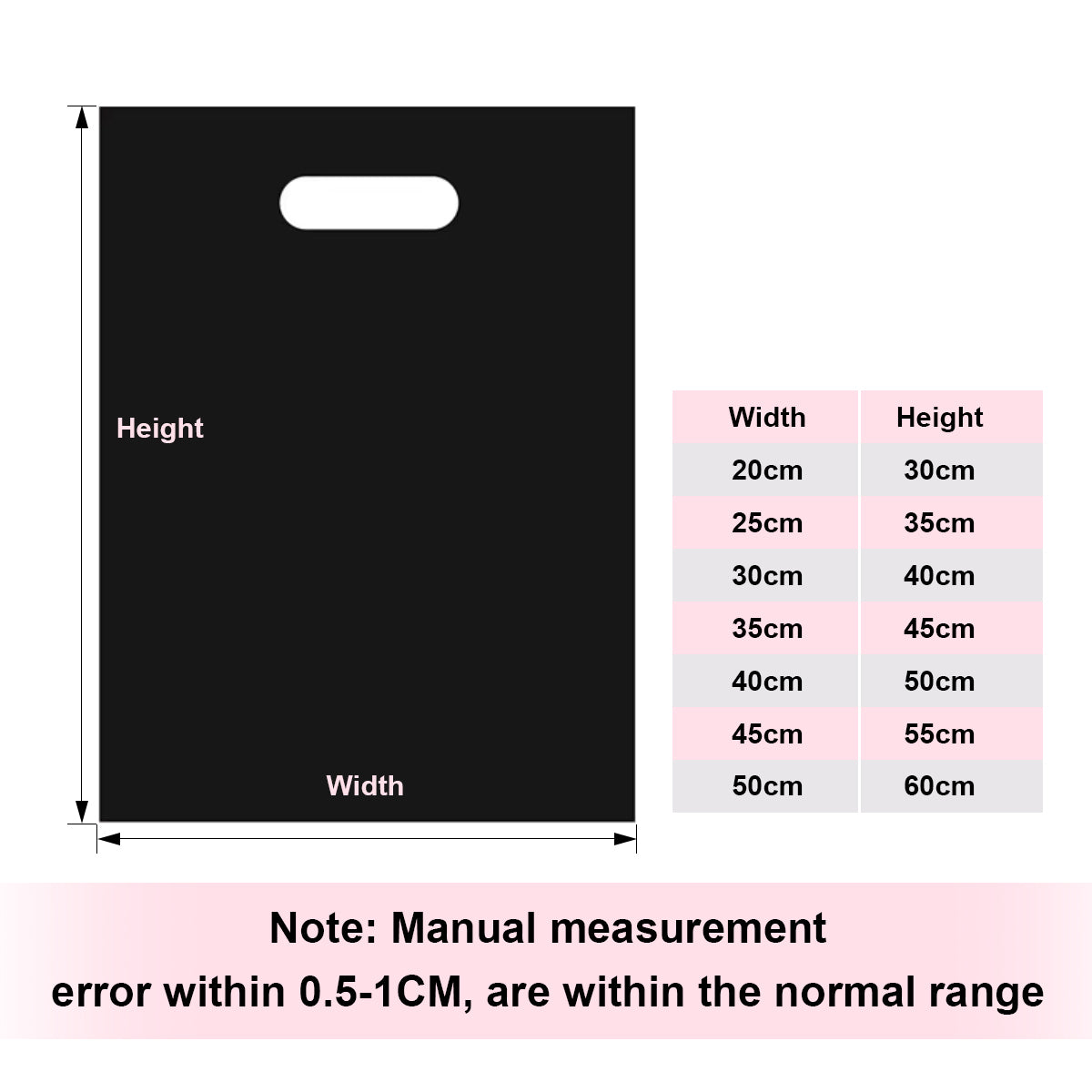 DsgnTouch Clothing store bags 50 pcs per pack customized printed logo plastic bags cosmetic gift packaging bags women children's handheld shopping bags customized
