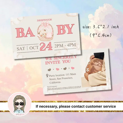 Printable Baby Shower Invitations featuring pink designs and elegant layout, perfect for welcoming a baby girl.