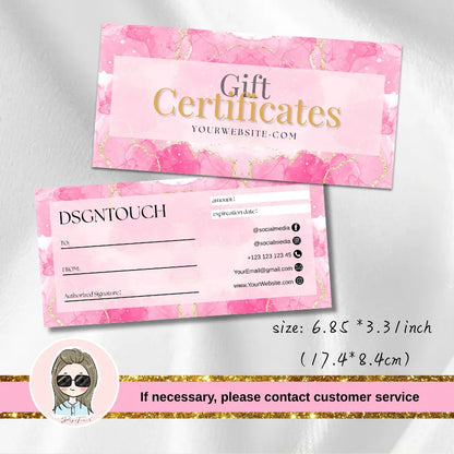 Printable Gift Certificate Template, Custom Printed Gift Voucher