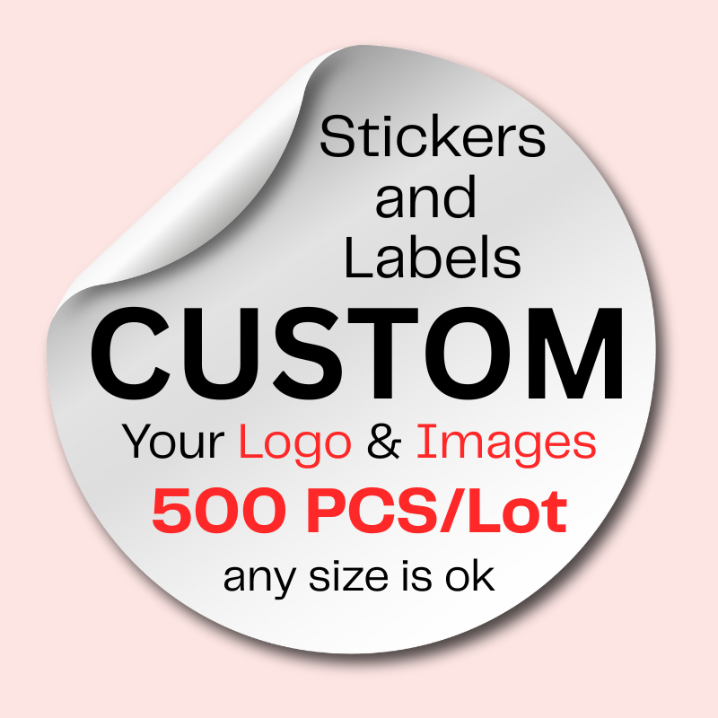 Custom 500 pcs Glossy Stickers Business Promotion Labels dsgntouch