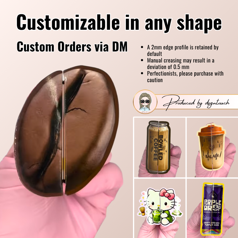 Custom Die Cut Coffee Cup Shaped Tri-Fold Greeting Cards