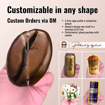 Custom Die Cut Coffee Cup Shaped Tri-Fold Greeting Cards