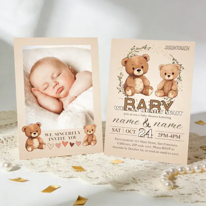 Gender Neutral Baby Shower Invitations - Premium Printed 15x10cm