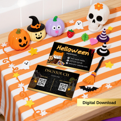 Editable Halloween Bakery Cards Digital Download for Canva