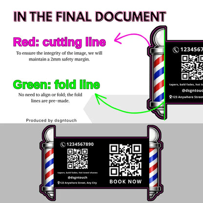 Custom Die Cut Paper Cards | Barber Shop Shapes – DsgnTouch