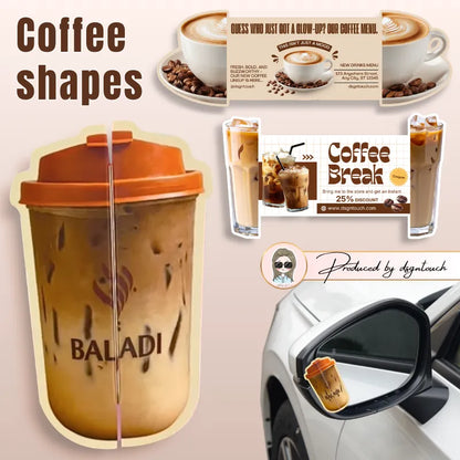 Custom Die Cut Coffee Cup Shaped Tri-Fold Greeting Cards