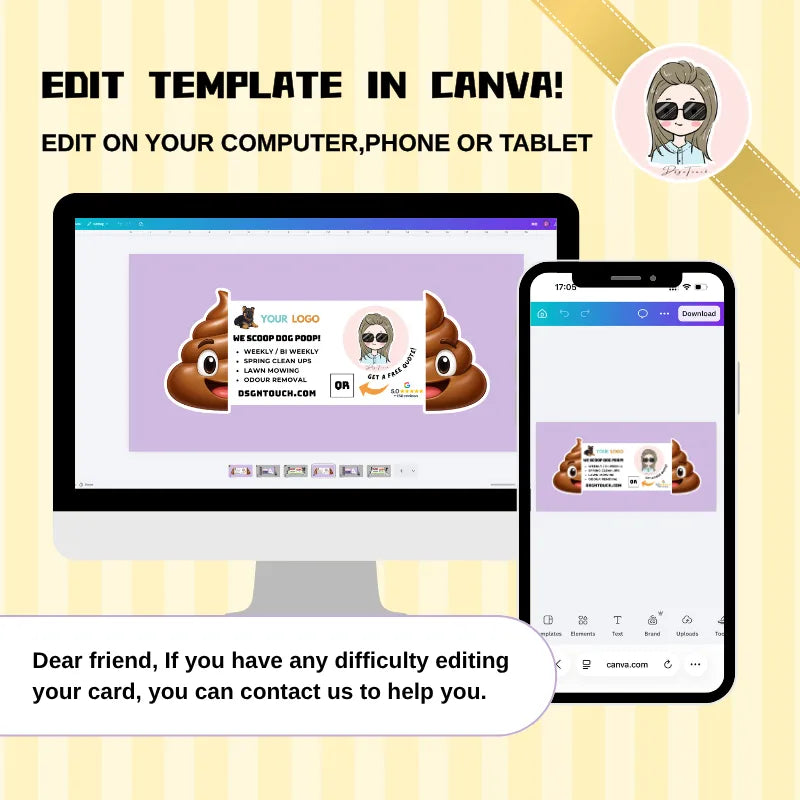 Poop Scooping Business Card – Custom Foldable Cards | DsgnTouch