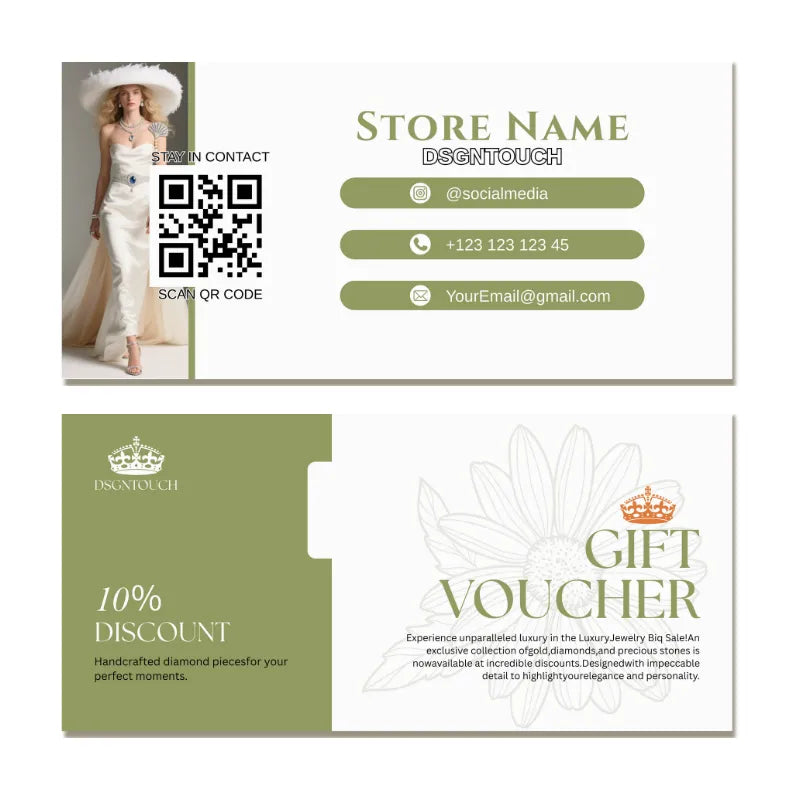 Jewelry Gift Card | Eco-Friendly Design | Matte Uncoated for Writing