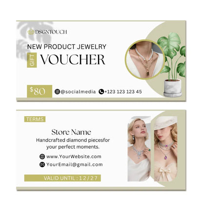 Jewelry Gift Card | Eco-Friendly Design | Matte Uncoated for Writing