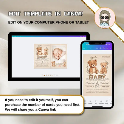 Gender Neutral Baby Shower Invitations - Premium Printed 15x10cm