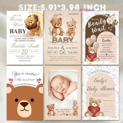 Gender Neutral Baby Shower Invitations - Premium Printed 15x10cm