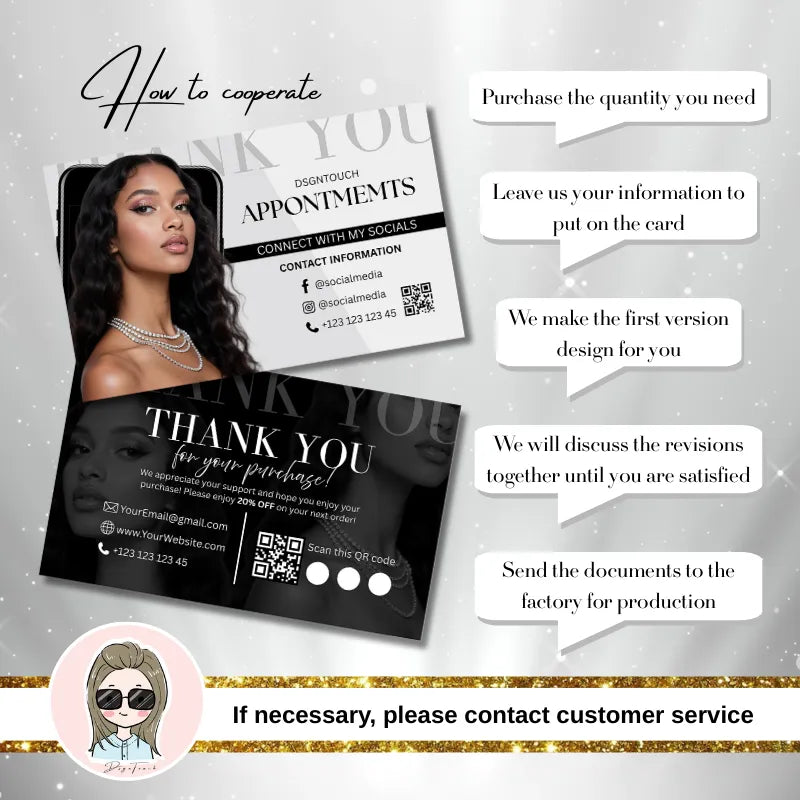 A close-up front view of a single hair business card, highlighting the clean, minimalist layout.