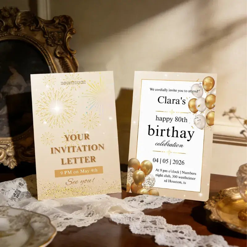 Happy 80th birthday card for elderly with night club venue details.