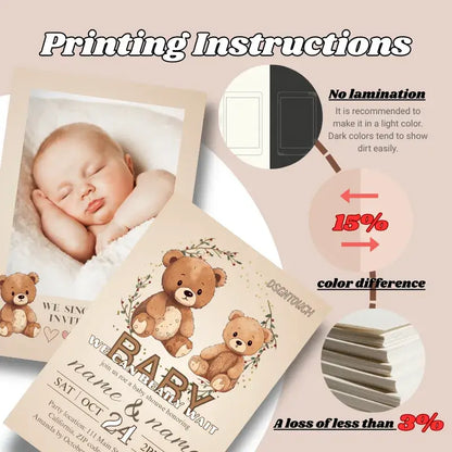 Gender Neutral Baby Shower Invitations - Premium Printed 15x10cm