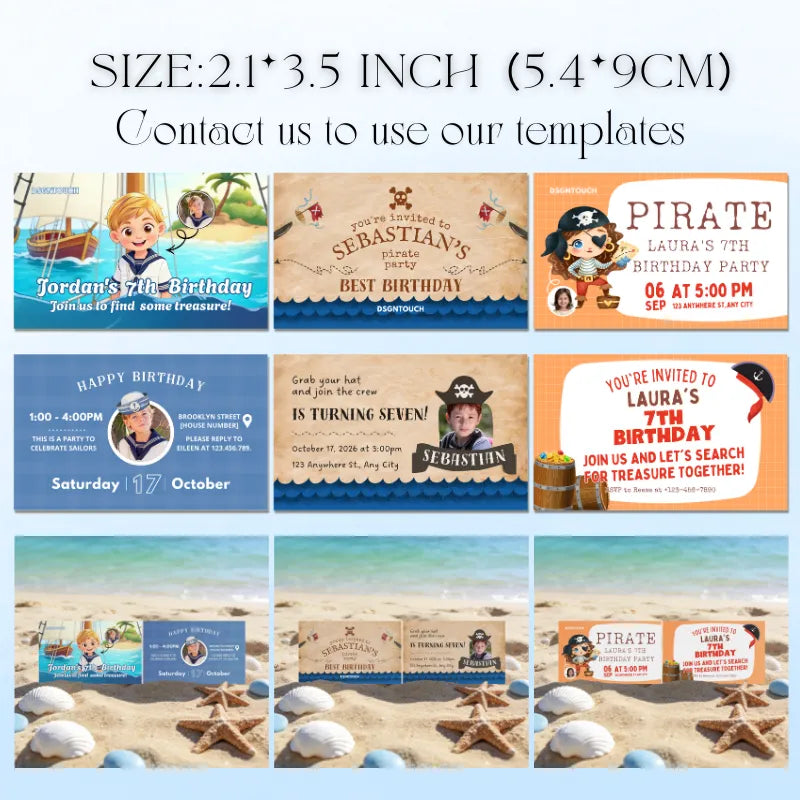 Custom Nautical Birthday Card - Printed with Photo Portrait