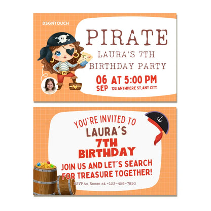 Custom Nautical Birthday Card - Printed with Photo Portrait