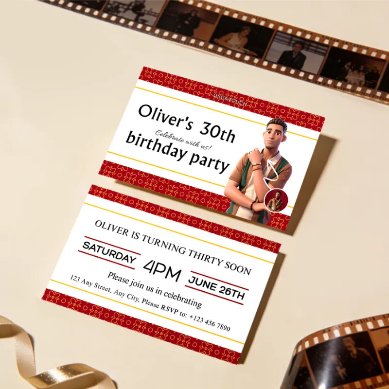 30th Birthday Invitation for Men – 300gsm Art Card | DSGTNTOUCH