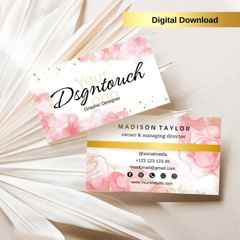 Minimalist Pink Business Card Template in 'Dispatch' style, perfect for a clean professional look.