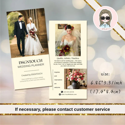 Printed wedding card showcasing DSGNTOUCH wedding planner service, premium quality design and layout.